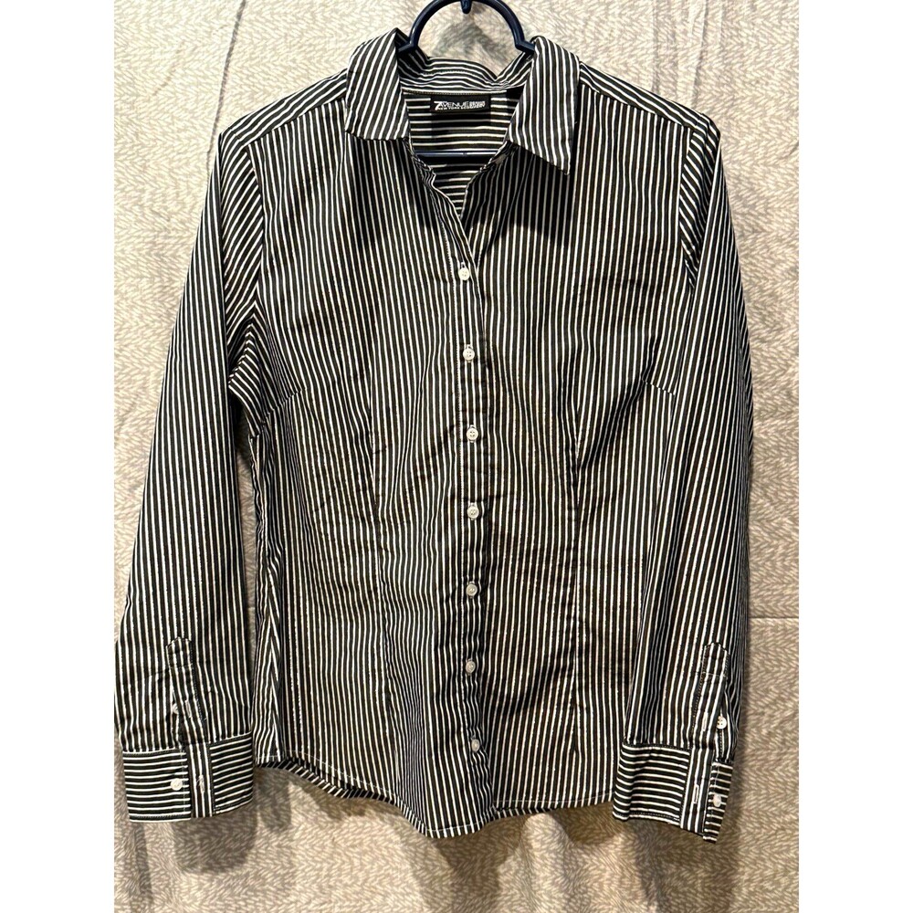 7th Avenue Design Studio NY&Co Men's M Regular Striped Dress Shirt LS